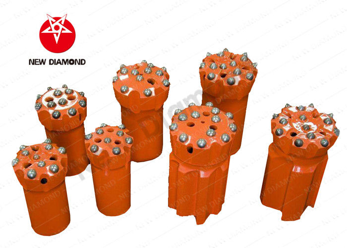 Orange Alloy Steel Top Hammer Drill Bits , Thread Button Drill Bits ISO Approval